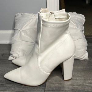 White Heeled boots